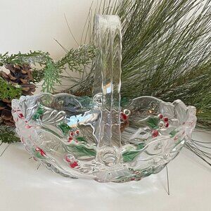 Mikasa Christmas Holiday Bloom Bloom Glass Basket​